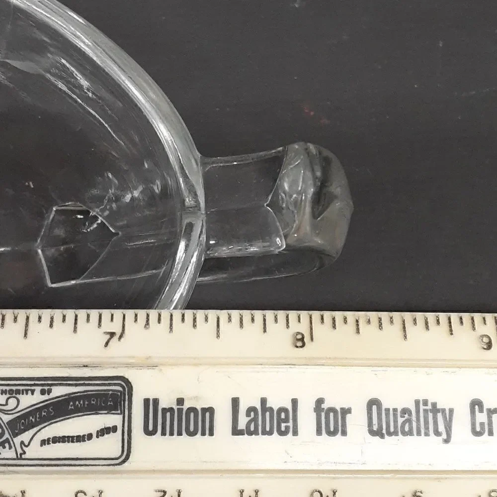 3 pc etched‎ floral crystal sugar/creamer, & sm. dish with bottom star design